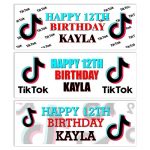 TIK TOK WHITE BIRTHDAY NAME BANNER