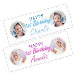 Birthday banners for any age and name with a photo