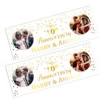wedding anniversary photo wall banner gold