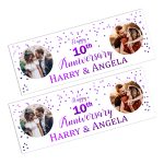 wedding anniversary photo wall banner purple