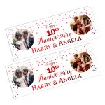 wedding anniversary photo wall banner red