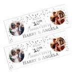 wedding anniversary photo wall banner silver