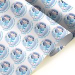 mermaids on birthday paper with wording