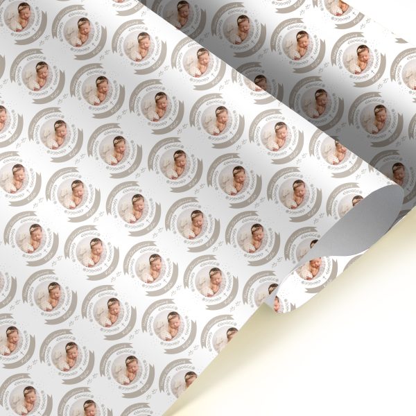 baby baptism of wrapping paper