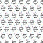 happy birthday written multicoloured on wrapping paper