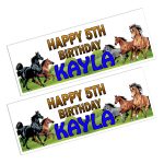 horses on a birthday banner with name