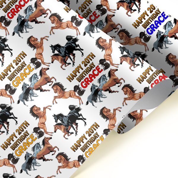 horse on birthday wrapping paper