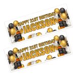 bottle of jack daniels whiskey on a birthday banner