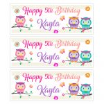 Owl Happy Birthday Banner