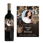 Wine bottle with birthday label design.