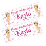 white skin princess birthday banner