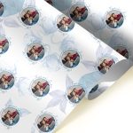 photos in a circle for a anniversary wrapping present