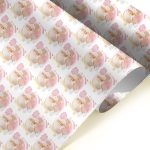 baby girls photo printed on gift wrap