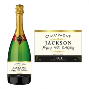 Champagne Happy Birthday Label