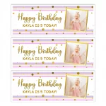 pink & gold photo birthday decorations