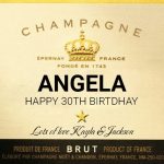 Personalsied gold Moet bottle label
