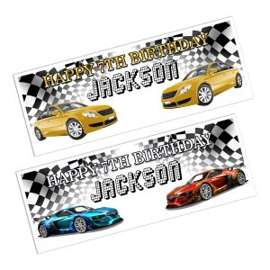 Sports Car Happy Birthday Banner