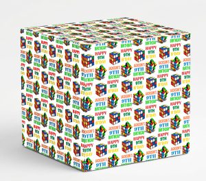 Rubik Cube Happy Birthday Gift Wrapping Paper