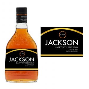 Bottle of Glayva with a name and birthday Label