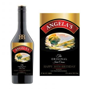 Baileys black label with happy birthday written on it
