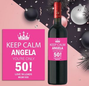 Keep Calm Happy Birthday Wine Label
