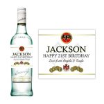 white birthday label for Bacardi rum