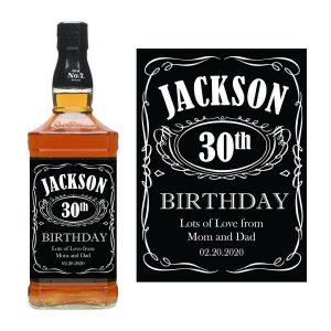 bottle of Jack Daniels with happy birthday on front