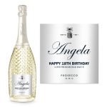 a bottle of Freixenet with a personalised label
