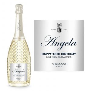 a bottle of Freixenet with a personalised label