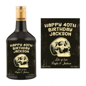 a bottle of deadman fingers rum with a label
