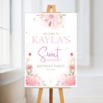 Sweet 16th Personalised Birthday party Welcome sign.