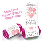 mini love heart wrappers for a party