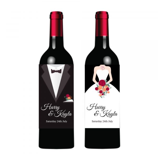 Personalsied wedding bottle labels