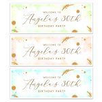 Personalised Happy Birthday Banner Customise with name and age Two sizes available - 80cm x 30cm & 6ft x 2ft.