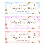 Personalised Happy Birthday Banner Customise with name and age Two sizes available - 80cm x 30cm & 6ft x 2ft.