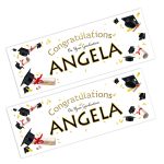 graduation caps on party banner