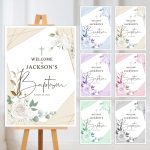 a group of posters on a easel