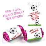 a candy wrappers with a football ball in the net