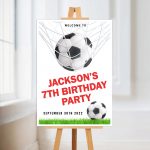Football -themed birthday party sign.