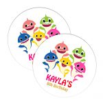 baby shark party stickers