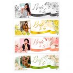 a group of banners with images of women