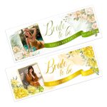 Hen party banners with floral designs.