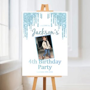 Happy Birthday Welcome Board - Blue