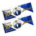 navy blue & gold mens photo banner