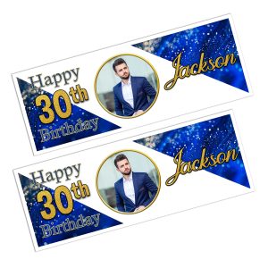 navy blue & gold mens photo banner