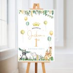 Jungle animals party sign