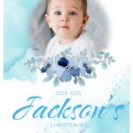 Personalised Blue Christening Welcome sign