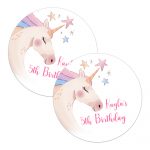 Unicorn stickers pink & white 