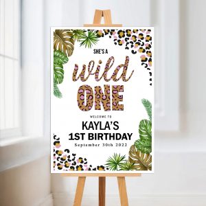 Wild One 1st Birthday Party Sign
