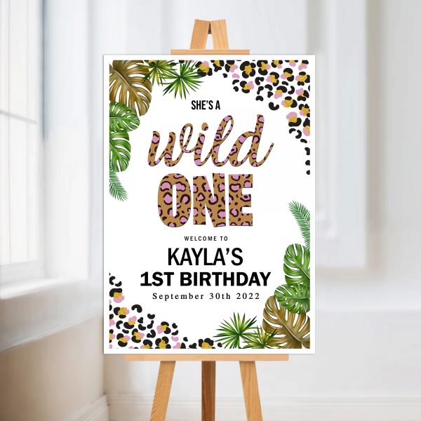 Wild One 1st Birthday Party Sign